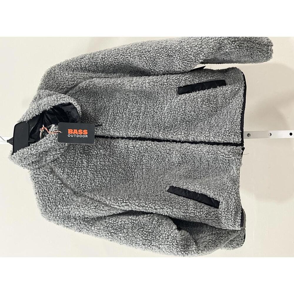 Bass Outdoor Reversible Fleece Zip Jacket Womens Grey Black Sherpa